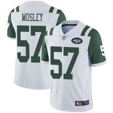[FULLY STITCHED] #57 New York Jets Cj Mosley White Style 3 Limited Football Jersey 