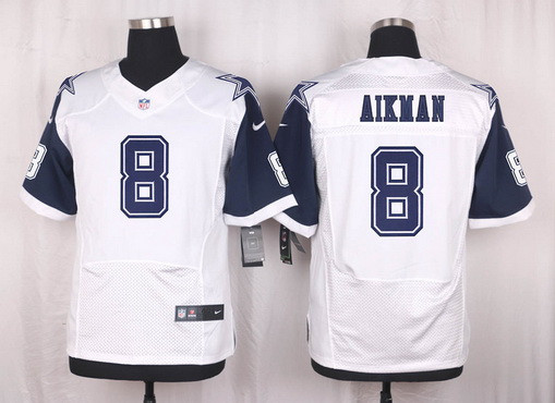 [FULLY STITCHED] #8 Dallas Cowboys Troy Aikman White Color Rush 2015 Limited Football Jersey 