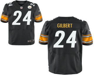 [FULLY STITCHED] #24 Pittsburgh Steelers Justin Gilbert Black Limited Football Jersey 