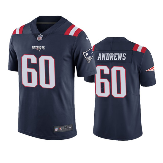 [FULLY STITCHED] New England Patriots David Andrews Navy Color Rush Limited Football Jersey 