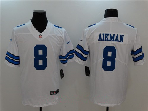 [FULLY STITCHED] #8 Dallas Cowboys Troy Aikman White 2017 Limited Football Jersey 