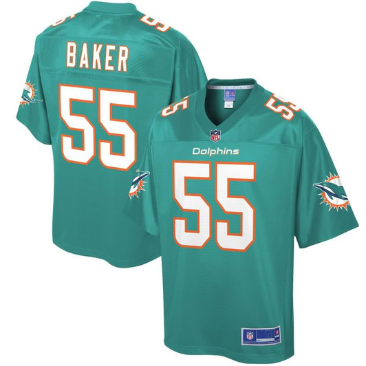 [FULLY STITCHED] Miami Dolphins Jerome Baker Aqua Style 2 Limited Football Jersey 