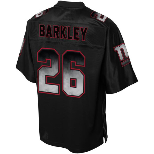 [FULLY STITCHED] New York Giants Saquon Barkley Smoke Black Limited Football Jersey 