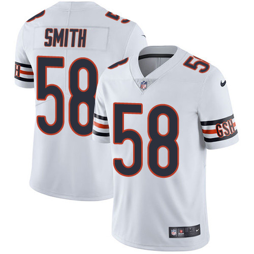 [FULLY STITCHED] #58 Chicago Bears Roquan Smith White Limited Football Jersey 