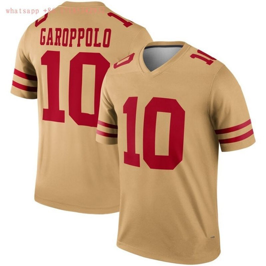 [FULLY STITCHED] #10 San Francisco 49ers Jimmy Garoppolo 2020 Gold Limited Football Jersey 