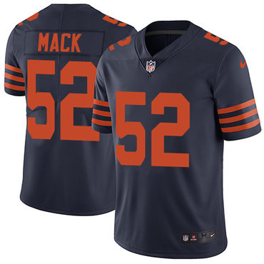 [FULLY STITCHED] #52 Chicago Bears Khalil Mack Navy Blue Alternate Style 2 Limited Football Jersey 