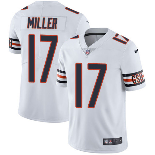 [FULLY STITCHED] #17 Chicago Bears Anthony Miller White Limited Football Jersey 