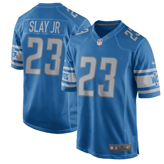 [FULLY STITCHED] Detroit Lions Darius Slay Jr 2017 Blue Limited Football Jersey 
