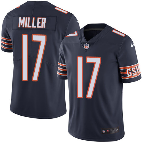 [FULLY STITCHED] #17 Chicago Bears Anthony Miller Navy Blue Limited Football Jersey 
