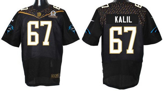 [FULLY STITCHED] #67 Carolina Panthers Ryan Kalil Black 2016 Pro Bowl Limited Football Jersey 