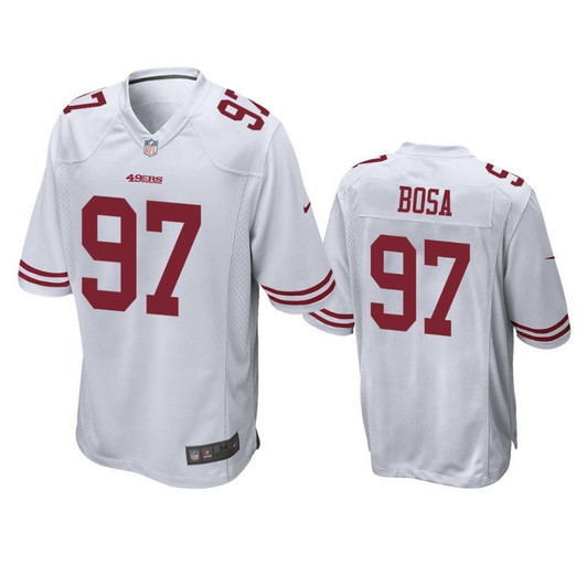 [FULLY STITCHED] San Francisco 49ers Nick Bosa 2019 Draft White Limited Football Jersey 