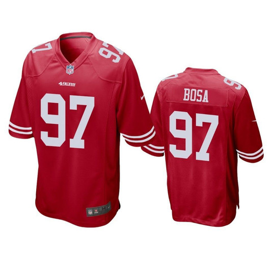 [FULLY STITCHED] San Francisco 49ers Nick Bosa 2019 Draft Scarlet Limited Football Jersey 