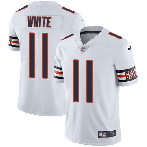 [FULLY STITCHED] #11 Chicago Bears Kevin White White Limited Football Jersey 