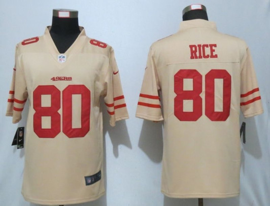 [FULLY STITCHED] #80 San Francisco 49ers Jerry Rice 2020 Golden Limited Football Jersey 