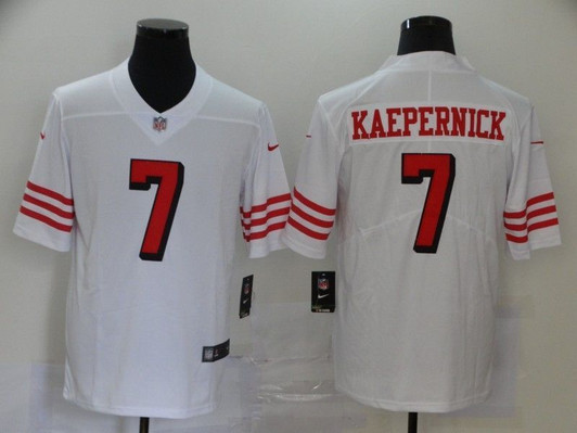 [FULLY STITCHED] #7 San Francisco 49ers Colin Kaepernick 2020 White Style 2 Limited Football Jersey 
