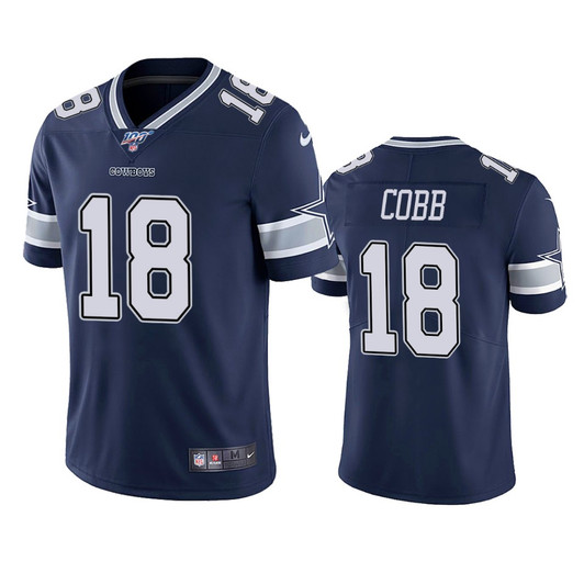[FULLY STITCHED] Dallas Cowboys Randall Cobb Navy 100th Season Limited Football Jersey 