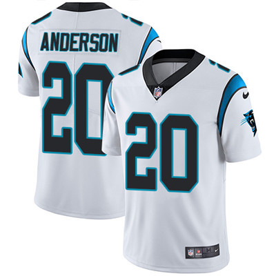 [FULLY STITCHED] #20 Carolina Panthers Cj Anderson White Limited Football Jersey 