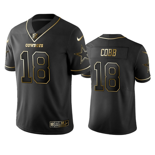 [FULLY STITCHED] Dallas Cowboys Randall Cobb Black Golden Edition 2019 Limited Football Jersey 
