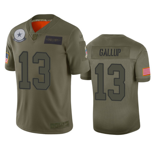 [FULLY STITCHED] Dallas Cowboys Michael Gallup Camo 2019 Salute To Service Limited Football Jersey 