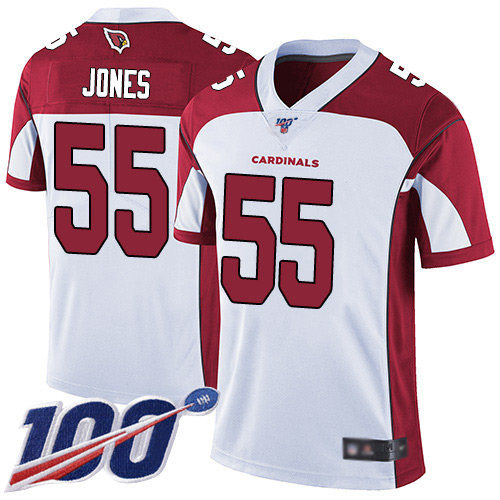 [FULLY STITCHED] #55 Arizona Cardinals Chandler Jones White 100th Season Limited Football Jersey 