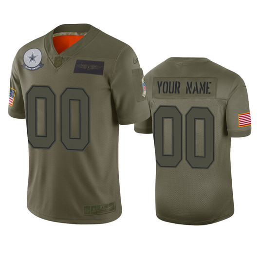 [FULLY STITCHED] Dallas Cowboys Camo 2019 Salute To Service Limited Football Jersey 