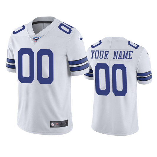 [FULLY STITCHED] Dallas Cowboys White 100th Season Limited Football Jersey 