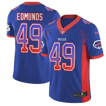 [FULLY STITCHED] #49 Buffalo Bills Tremaine Edmunds Royal Blue Rush Drift Limited Football Jersey 