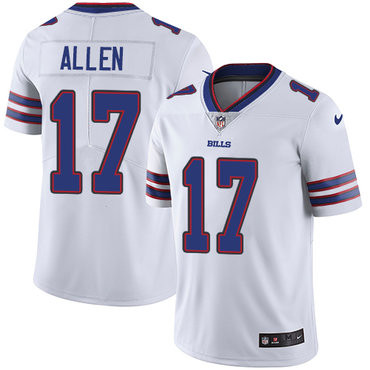[FULLY STITCHED] #17 Buffalo Bills Josh Allen White Style 2 Limited Football Jersey 