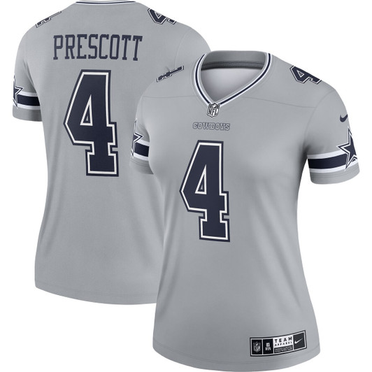 [FULLY STITCHED] Dallas Cowboys Dak Prescott Inverted American Gray Limited Football Jersey 
