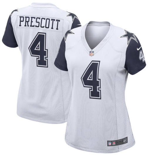 [FULLY STITCHED] Dallas Cowboys Dak Prescott Alternate White Style 2 Limited Football Jersey 