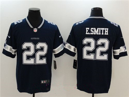 [FULLY STITCHED] #22 Dallas Cowboys Emmitt Smith Navy Blue 2017 Limited Football Jersey 