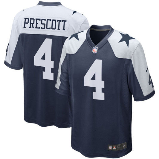 [FULLY STITCHED] Dallas Cowboys Dak Prescott Alternate American Navy Limited Football Jersey 