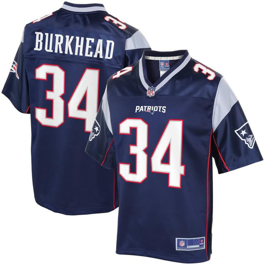 [FULLY STITCHED] New England Patriots Rex Burkhead Navy Limited Football Jersey 