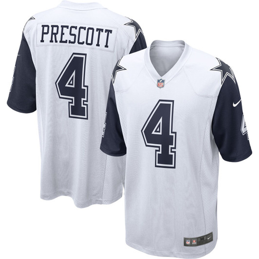 [FULLY STITCHED] Dallas Cowboys Dak Prescott Alternate American White Limited Football Jersey 