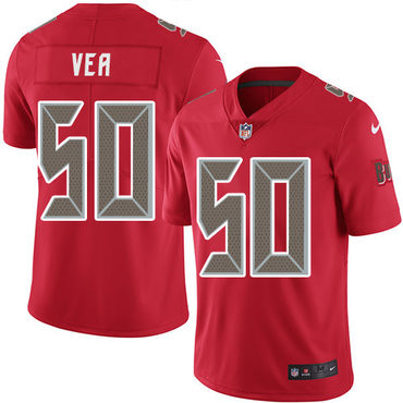 [FULLY STITCHED] #50 Tampa Bay Buccaneers Vita Vea Red Rush Limited Football Jersey 