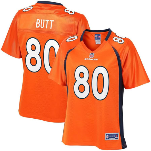 [FULLY STITCHED] Denver Broncos Jake Butt Orange Style 2 Limited Football Jersey 