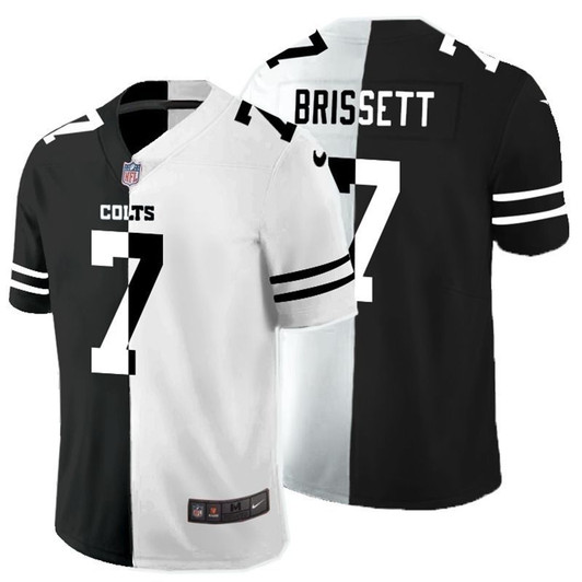 [FULLY STITCHED] #7 Jacoby Brissett 2020 Black And White Limited Football Jersey 