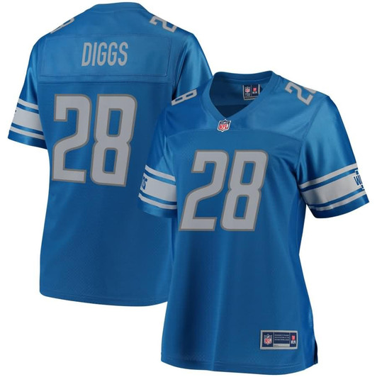 [FULLY STITCHED] Detroit Lions Quandre Diggs Blue Style 2 Limited Football Jersey 