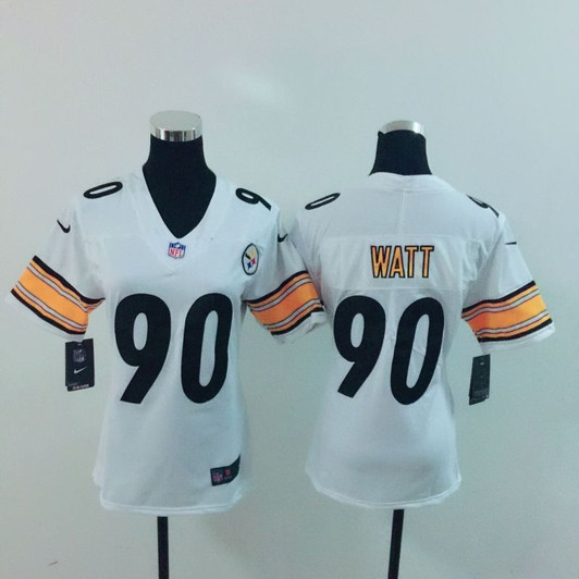 [FULLY STITCHED] #90 Pittsburgh Steelers Trent Jordan Watt 2020 White Limited Football Jersey 