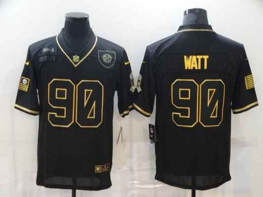 [FULLY STITCHED] #90 Pittsburgh Steelers Trent Jordan Watt 2020 Black Limited Football Jersey 