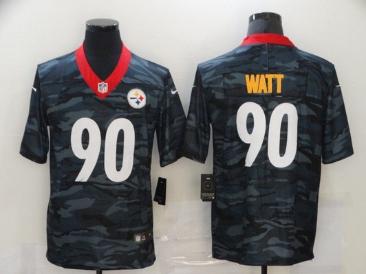 [FULLY STITCHED] #90 Pittsburgh Steelers Trent Jordan Watt 2020 Camo Limited Football Jersey 