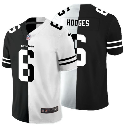 [FULLY STITCHED] #6 Pittsburgh Steelers Devlin Hodges 2020 Black And White Limited Football Jersey 