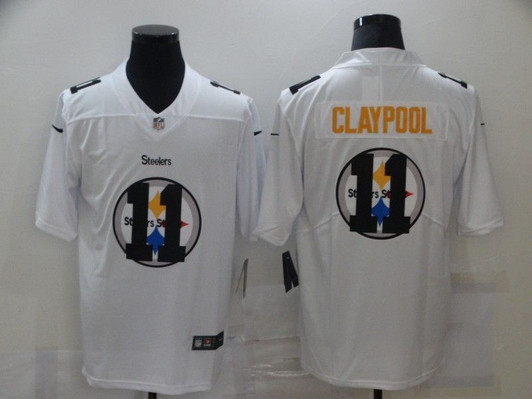[FULLY STITCHED] #11 Pittsburgh Steelers Chase Claypool 2020 White Style 2 Limited Football Jersey 