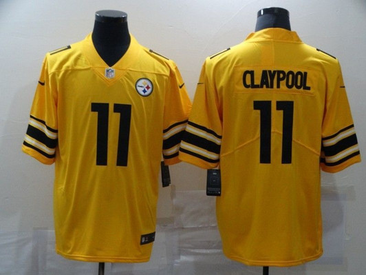 [FULLY STITCHED] #11 Pittsburgh Steelers Chase Claypool 2020 Yellow Limited Football Jersey 