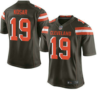 [FULLY STITCHED] #19 Cleveland Browns Brown Bernie Kosar Brown 2015 Limited Football Jersey 