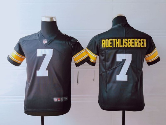 [FULLY STITCHED] #7 Pittsburgh Steelers Ben Roethlisberger 2020 Black Style 3 Limited Football Jersey 