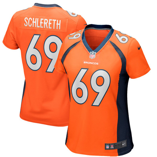 [FULLY STITCHED] Denver Broncos Mark Schlereth Gridiron Orange Limited Football Jersey 