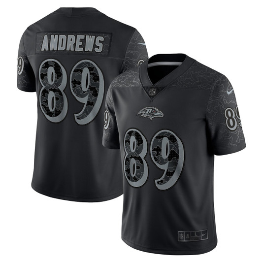 [FULLY STITCHED] Baltimore Ravens Mark Andrews Rflctv Black Limited Football Jersey 