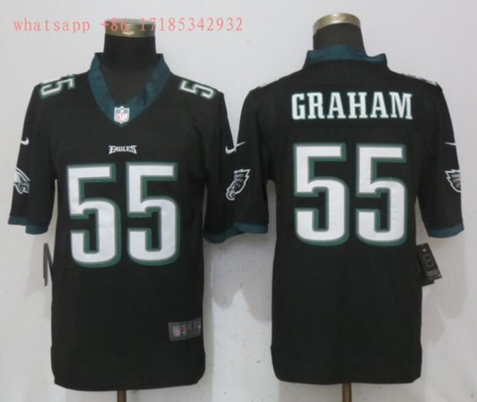 [FULLY STITCHED] #55 Philadelphia Eagles On Graham 2020 Black Limited Football Jersey 