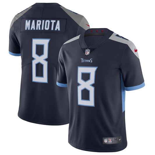 [FULLY STITCHED] Tennessee Titans Marcus Mariota Navy Style 4 Limited Football Jersey 